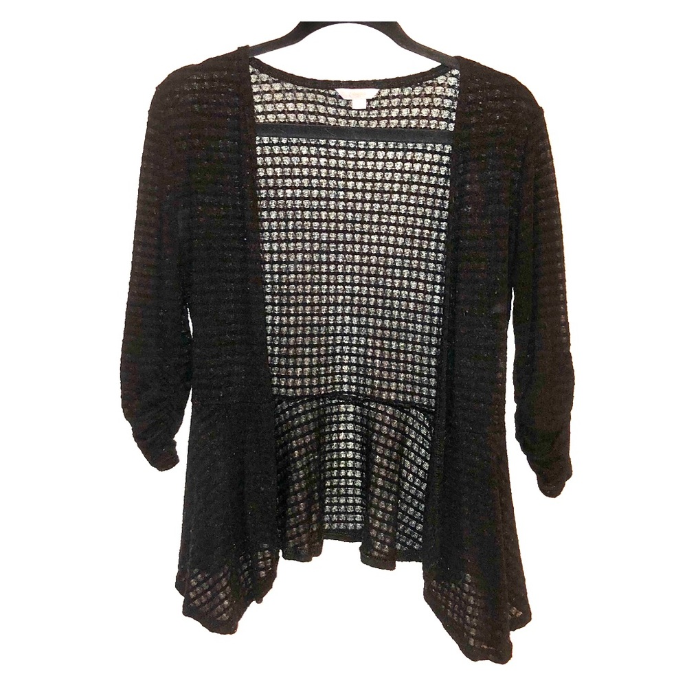 Black 3/4 Sleeve Cardigan w/ Flare Bottom